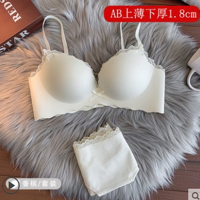 Alta calidad caliente-venta sujetador inalámbrico ropa interior sin costuras de las mujeres pequeño pecho push up engrosada traje especial sexy 6612