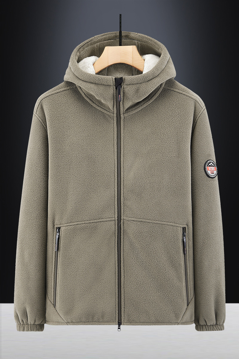Giacca con cappuccio da uomo cappotto in cotone con pile_voghion.com