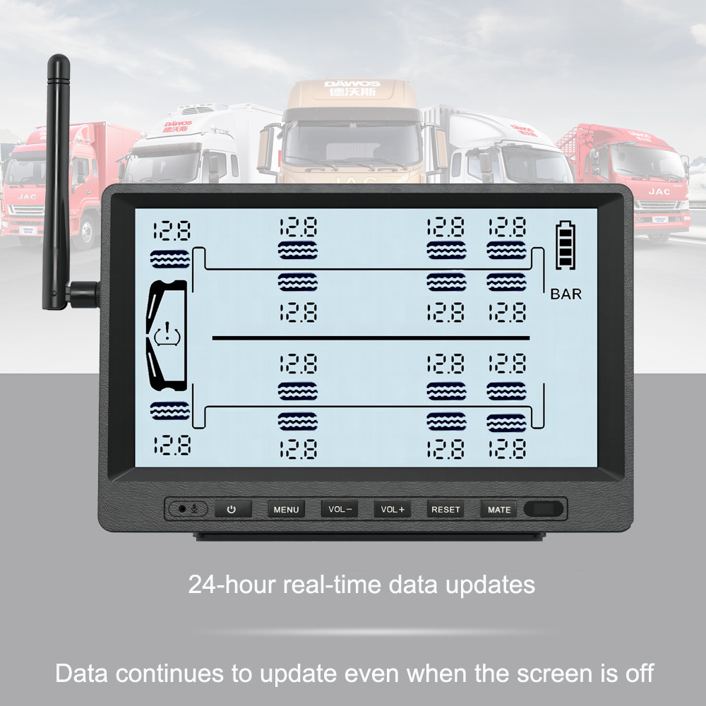 Tpms Truck Bus Fire Truck Operating Vehicle Mining Vehicle External Tire Pressure Detection Tire Pressure Monitor 22 Wheels