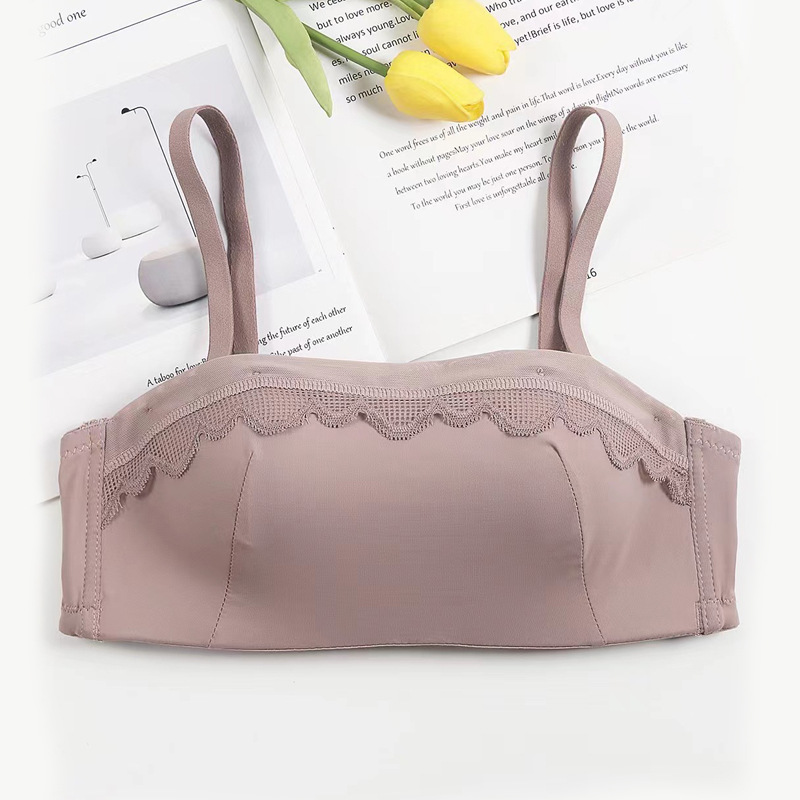 Fábrica de Shantou punto de encaje ajustable tipo de sostén de pecho de mujer ropa interior anti-caída sostén de damas