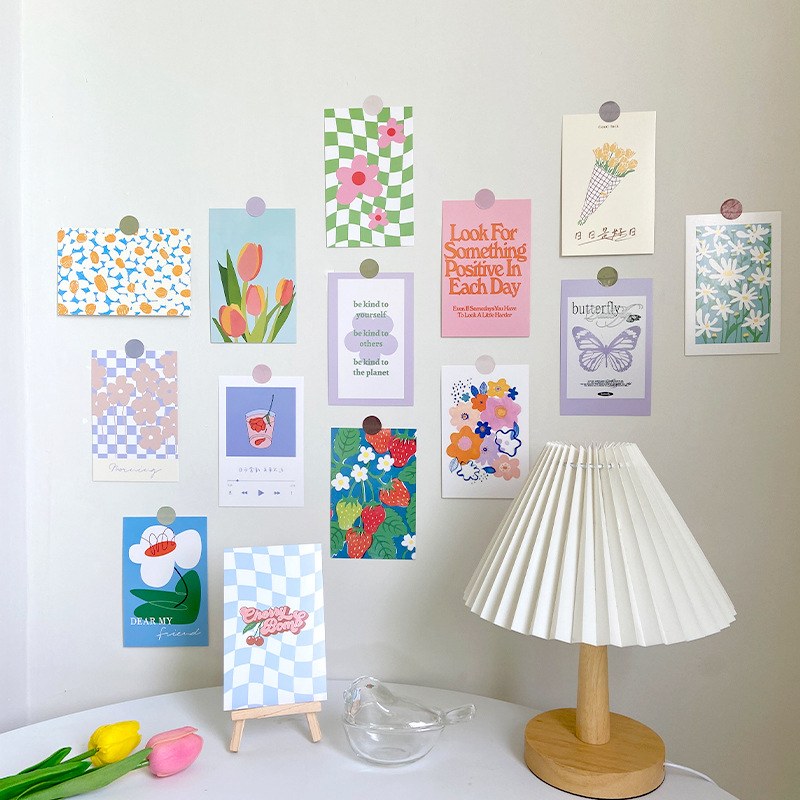 30 ins Nordic gentle, fresh and creative cute floral decoration cards wall bedroom postcard photo frames