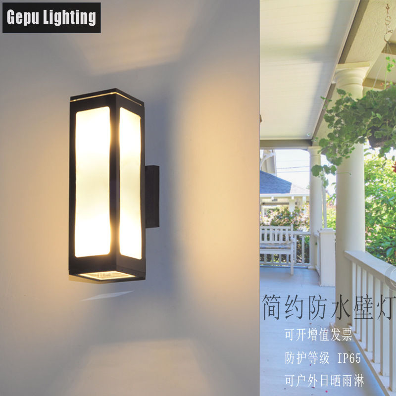 New Chinese outdoor long wall lamp light up and down simple European Square hotel corridor double-headed outdoor wall lamp