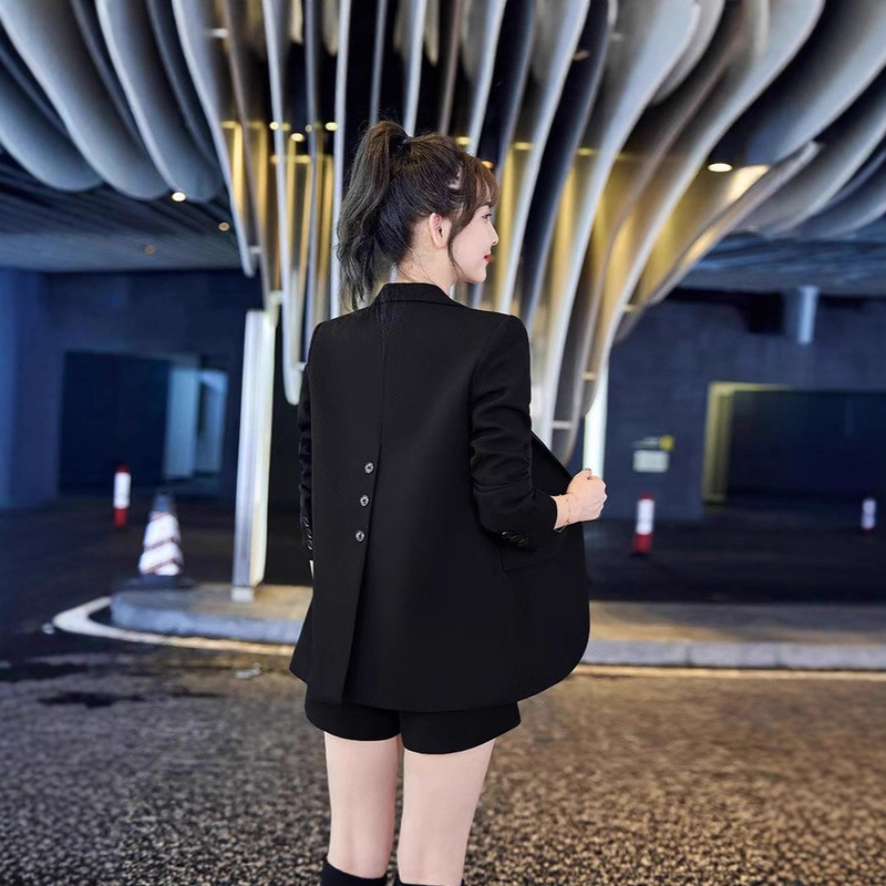 Aliexpress Plus Size Women's Suit Jacket High-End Spring & Fall Korean Style Loose Elegant Petite Slit Suit Top