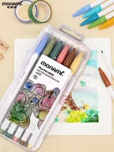 韩国慕那美纤维笔3000彩色水彩笔套装黑色水性笔细勾线记号手账笔