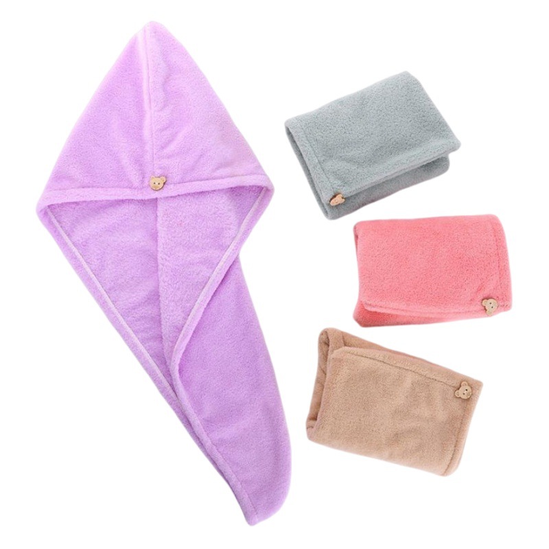 Gorro de secado de cabello de una sola capa bufanda vellón de coral absorbente gorro de ducha de secado rápido dormitorio adulto Toalla de secado de cabello largo Toalla de champú