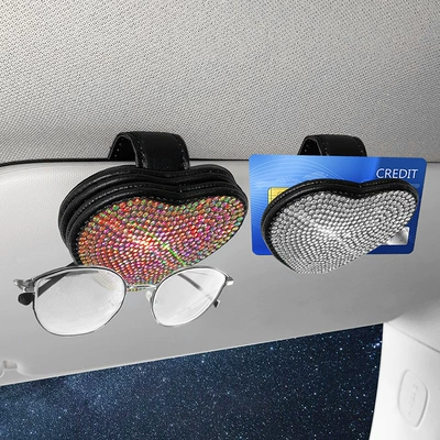 Car Glasses Clip/Bill Clip, Diamond sun visor glasses holder