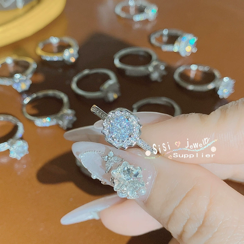 SISI Chan Ruo Xinghe 1.0CT Жемчужина Девушка Свадебное агентство серия Золочение Яркий Огонь Лотерея 3A Живая Ротальная Окружность