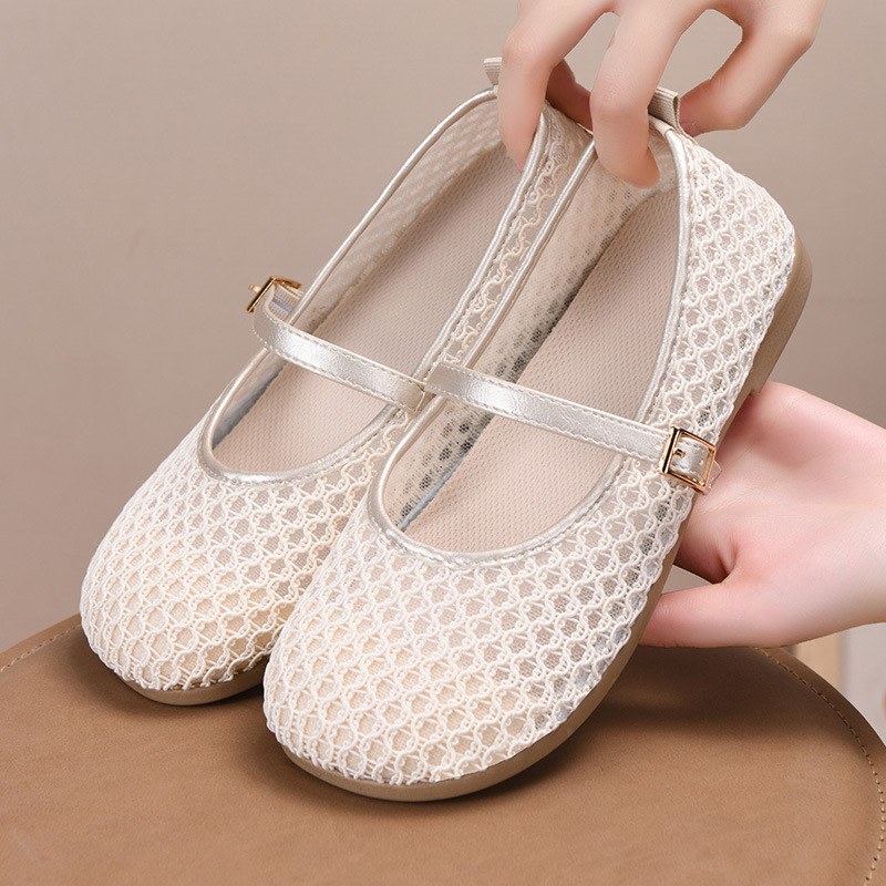 Mesh Shoes for Women 2026 Summer Style Shallow Breathable Mary Jane Shoes with Soft Soles, Comfortable Shoes for Middle-Aged and Elderly Mothers, Versatile Women's Shoes