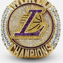 2020NBA湖人队詹姆斯总冠军戒指翻盖款男士镶钻指环饰品镀金