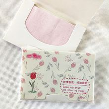 玫瑰香氛吸油面紙100片添加玫瑰顆粒精華香味粉色面部去油上妝
