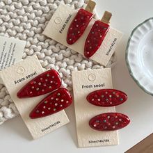 精致简约甜美风彩钻发夹侧边夹子女新款高端精致刘海夹百搭设计感