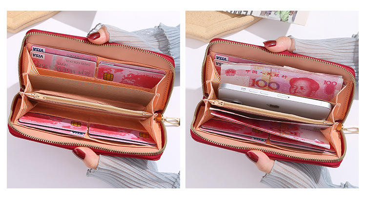 103g Weight pu Lining Material Side Zipper Closure Type Long Wallets Bags Type 1 Piece Quantity Holiday, Banquet, Selfie Occasion pu Material Contrast Binding Function Solid Color Pattern All Seasons Season Women's Gender Sweet Style Square Shape Women's Solid Color Pu Side Zipper Wallets 1
