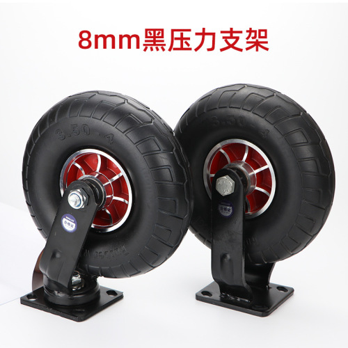 350-4 solid wheel rubber wheel silent caster directional flat cart 10-inch aluminum alloy heavy-duty universal wheel