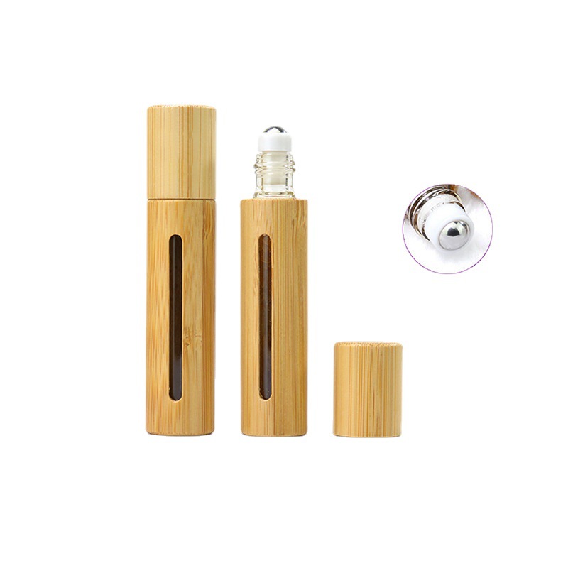 Botella de rodillo de madera de bambú grano de madera 3ml5ml10ml botella de cuentas de bambú cubierta de bambú botella de aceite esencial botella de bambú botella de Bambú