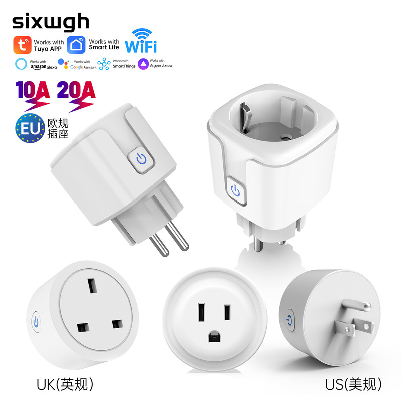 Tuya Wifi+Bluetooth Smart Socket European Standard, British Standard, American Standard, Vietnamese Standard, Japanese Standard, Remote Control Via Mobile App Tuya Wifi+Bluetooth Smart Socket European Standard, British Standard, American Standard, Vietnamese Standard, Japanese Standard, Remote Control Via Mobile App