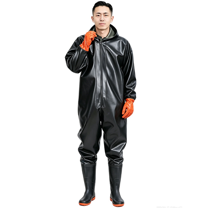 Haixiang full-body wading pants, thickened fishing rain pants with rain boots, waterproof clothing for catching fish, wading pants and water shoes in one piece