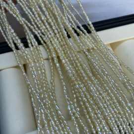 2-2.5mm天然海水羽黄金异形keshi珍珠不规则珍珠串diy项链材料