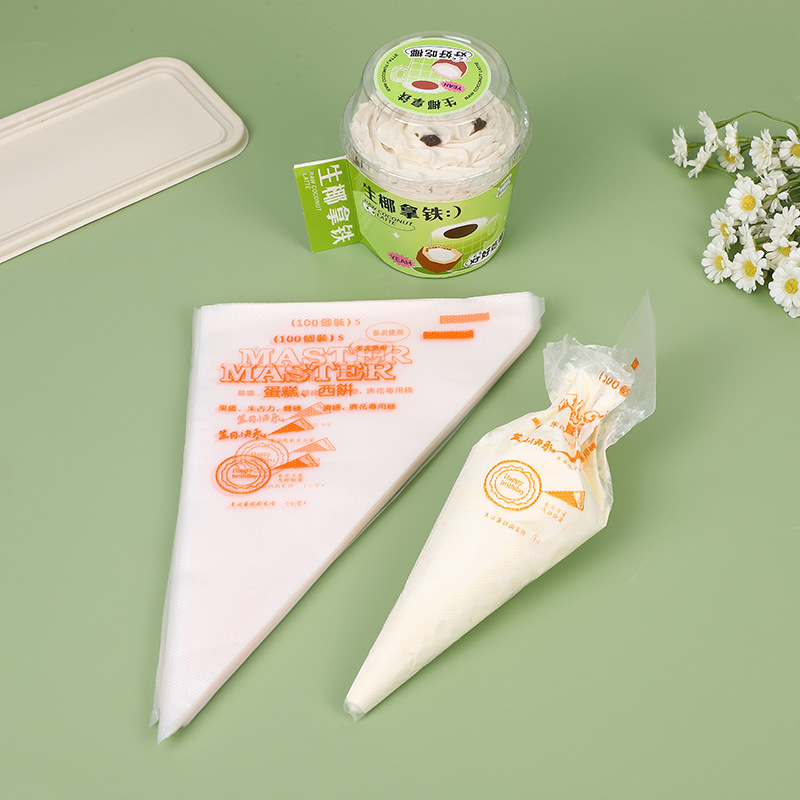 一次性pe裱花袋婴儿辅食加厚防爆奶油袋蛋糕烘培工具三角袋