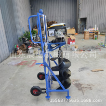 二冲程汽油挖坑机 可以打40公分钻地手提式单人钻坑机