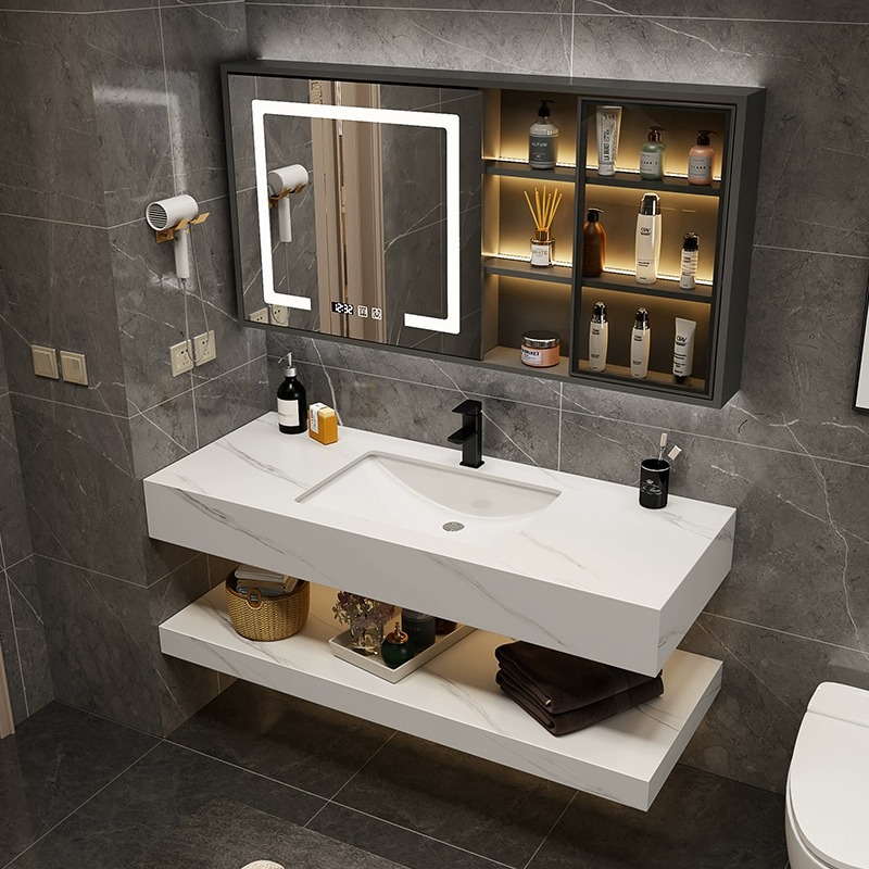 Baño de lavabo integral de tabla de roca gabinete de baño combinación de gabinete de baño moderno simple lavabo de hotel lavabo de mano