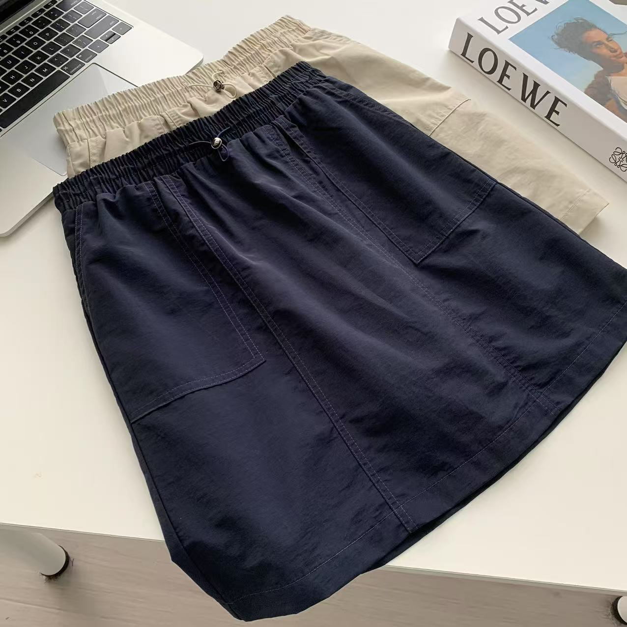 Korean Style Retro High Waist Skirt Women's 2025 New Style Short Tooling Style A- Line Skirt for Students Age-reducing Summer