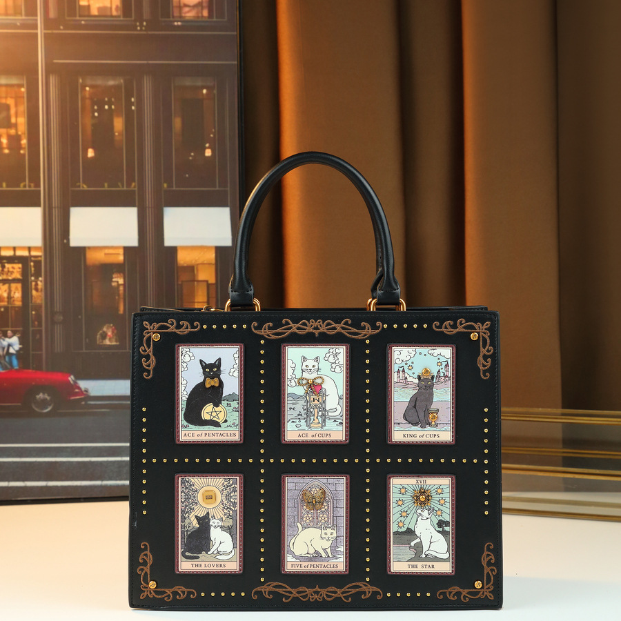 Large Capacity Women's Handbag Cat Elf Stylish Trendy PU Leather Shoulder Crossbody Bag For Commuting Multi-Compartment Zipper_voghion.com