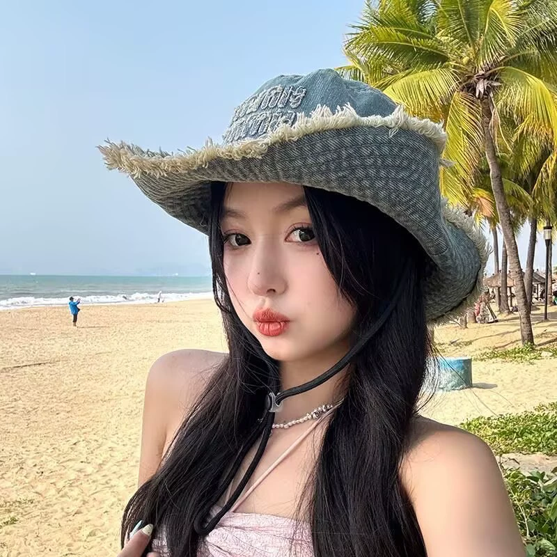 Universal travel denim summer sun hat outside climbing
