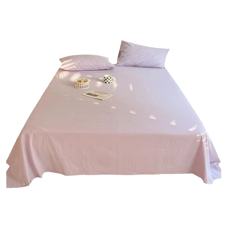 Sábanas de algodón lavado de color sólido de algodón pieza única 100 sábanas de algodón puro para dormir desnudas cama individual dormitorio individual doble traje de tres piezas 3
