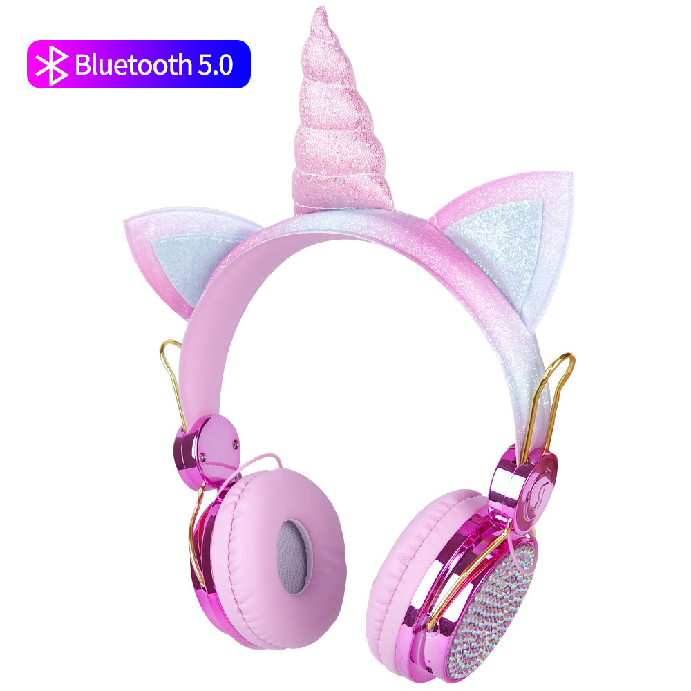 Headset Children's Headphones Wired Wireless Bluetooth Tablet Phone Computer With Subwoofer Unicorn Cartoon Headphones