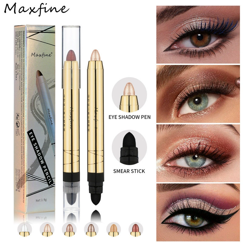 Трансграничный макияж MAXFINE, набор высокоглянцевых теней для век, оптовая продажа, контуринг без логотипа, перламутровое осветление без размазывания