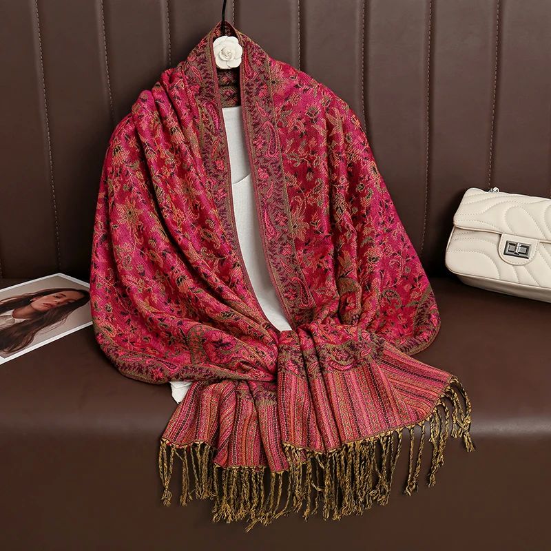 Tassel Blanket Design Thick Pashmina New Winter Warm Shawl W
