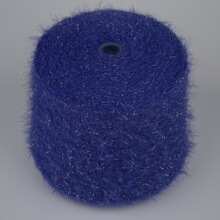 4公分银丝仿貂毛毛线 100尼龙银丝仿貂毛超柔不掉毛编织线羽毛纱