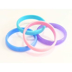 Hot Selling Korean Style Fashionable Plastic Bracelets for Children 1cm Colorfulful Candy Colorful Bracelets Plastic Bracelets Export Manufacturers