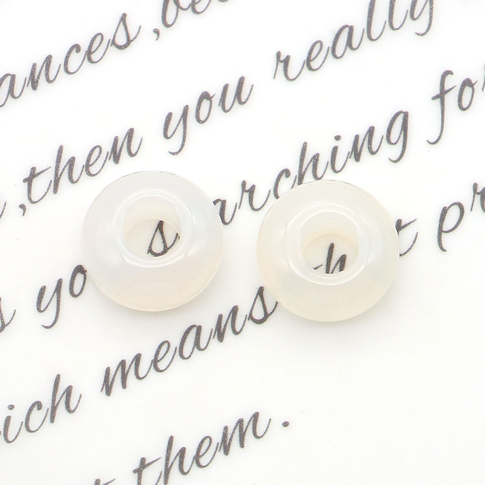 Pequeño anillo de piedra natural botón de seguridad de cristal DIY cuerdas de trenzado cuentas de pulsera collar accesorios colgante