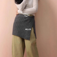 韩国东大门2025秋季新款时尚洋气系扣针织毛线半身裙围裙屁帘叠穿