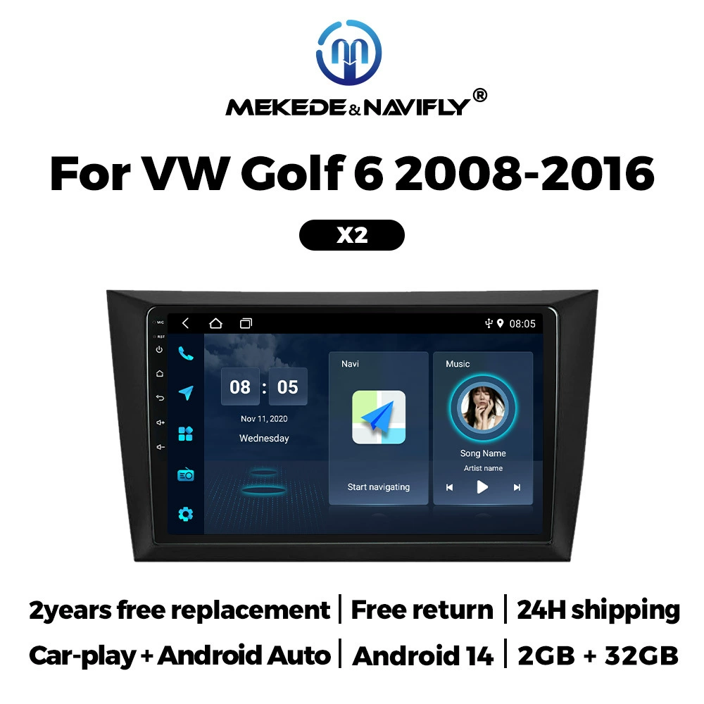 Подходит для Volkswagen VW Golf 6 08-16 Peugeot с модифицированной Android-системой Carplay, реверс, Bluetooth навигация автомобиля