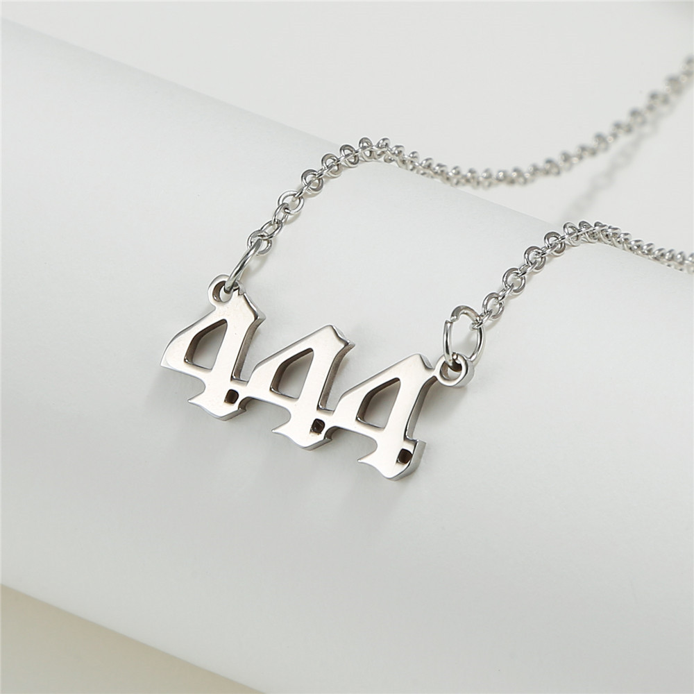 Simple Fashion Angel 000-999 Stainless Steel Number Necklace Wholesale Nihaojewelry display picture 10