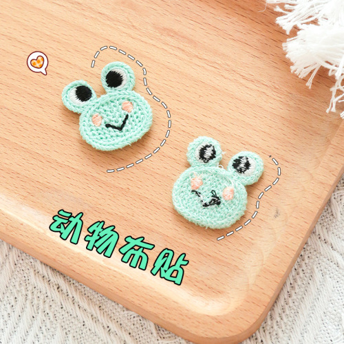 Korean style embroidery stickers cute pink bunny cartoon cloth stickers animal patches stickers clothing accessories wholesale