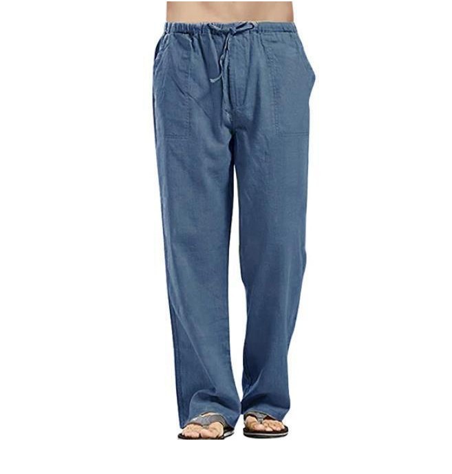 Printemps lin large hommes pantalons coréen pantalon surdimensionné coton Streetwear mâle nouveau Yoga pantalon décontracté hommes vêtements pantalons de survêtement_voghion.com