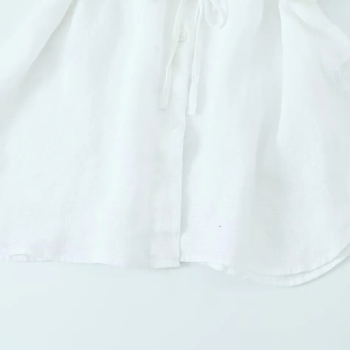 Z Europe & America 2025 Spring Women's Wear: Casual, Elegant, Minimalist Long-Sleeve Linen Loose Shirt – Model 4764051