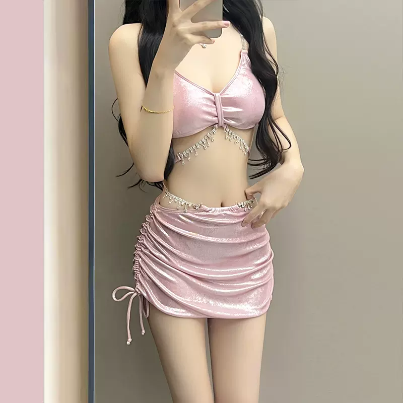 比基尼女式泳衣三件套裙式夏季新款性感时尚分体泡温泉泳装批发