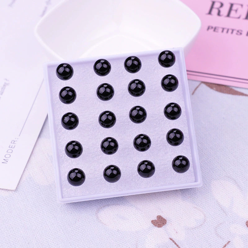 Pearl Stud Earrings Set, Plastic Faux Pearls, 4–10 mm, Boxed with Backings