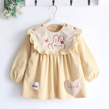 女宝宝罩衣秋冬外穿洋气公主裙儿童吃饭围兜防水防脏围裙婴儿护衣