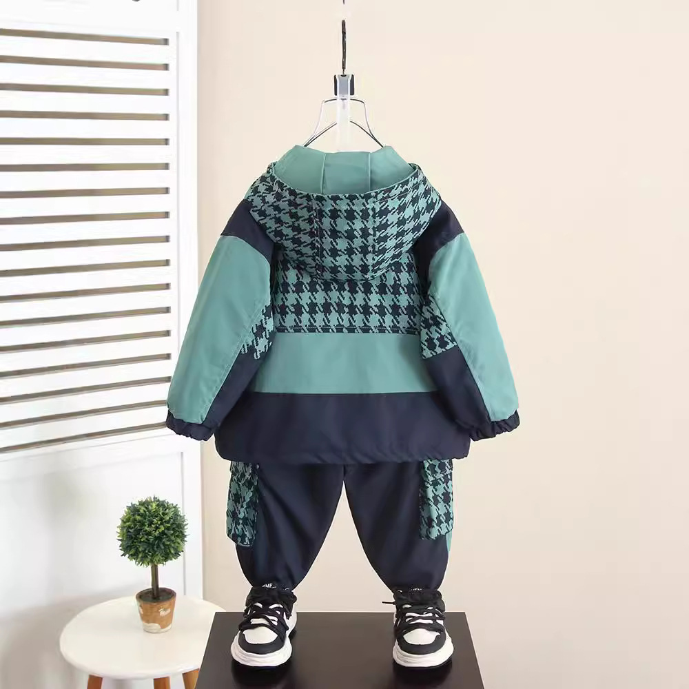 6204 traje de chaqueta para niño 2025 primavera y otoño nuevo estilo ropa para niños abrigo de otoño mono para bebé de dos piezas