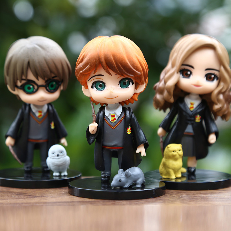 New Anime Harry Potter Peripheral Hand-made Model Ron Hermione Doll Model Cake Desktop Decorative Ornaments