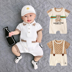 Stylish and Cute Baby Bag Diaper Shirt Thin Baby One-piece Suit Newborn Short Sleeve T-shirt Children Climbing Suit Summer