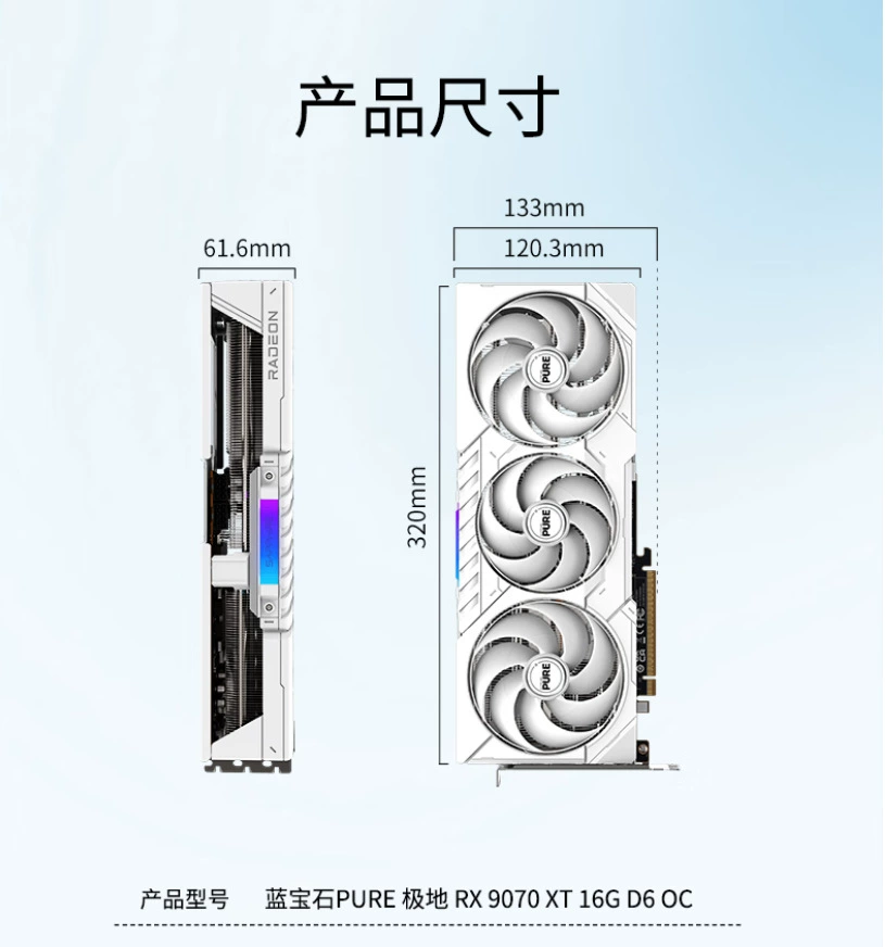 Для Sapphire RX 7900 XTX игровая графическая карта RX 9070 Polar + Nitrogen B650M