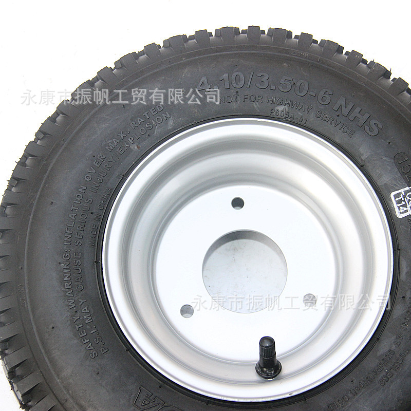 Modified Four-Wheel Electric Vehicle, Beach Buggy, Go-Kart 4.10/ 350-6inch Vacuum Road Tire with 3-Hole Hub Narrow Tire