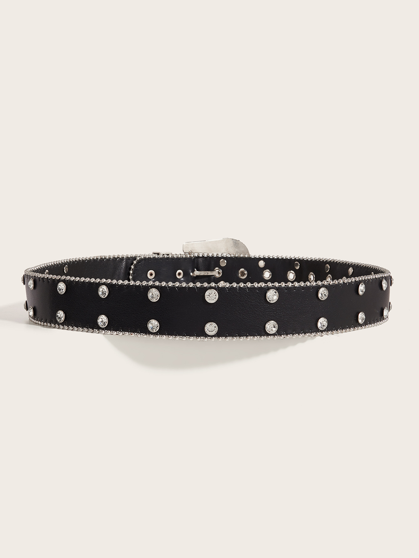 European And American Cross-Border Rhinestone Belt For Men, Inlaid With Sparkling Rhinestones, Hip-Hop Punk Style,_voghion.com