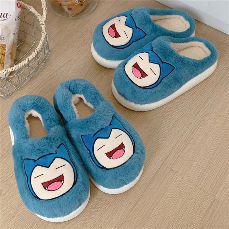 Original Kirby Plush Pokémon Fleece Autumn and Winter Slippers Warm Cotton Women's Home Fashion